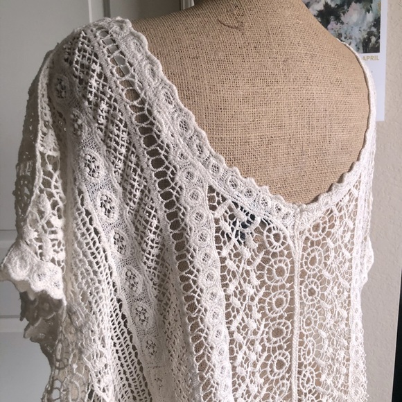 SOLD NWOT Love Stitch Knit Crochet Top L - Picture 4 of 6